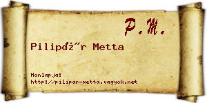Pilipár Metta névjegykártya